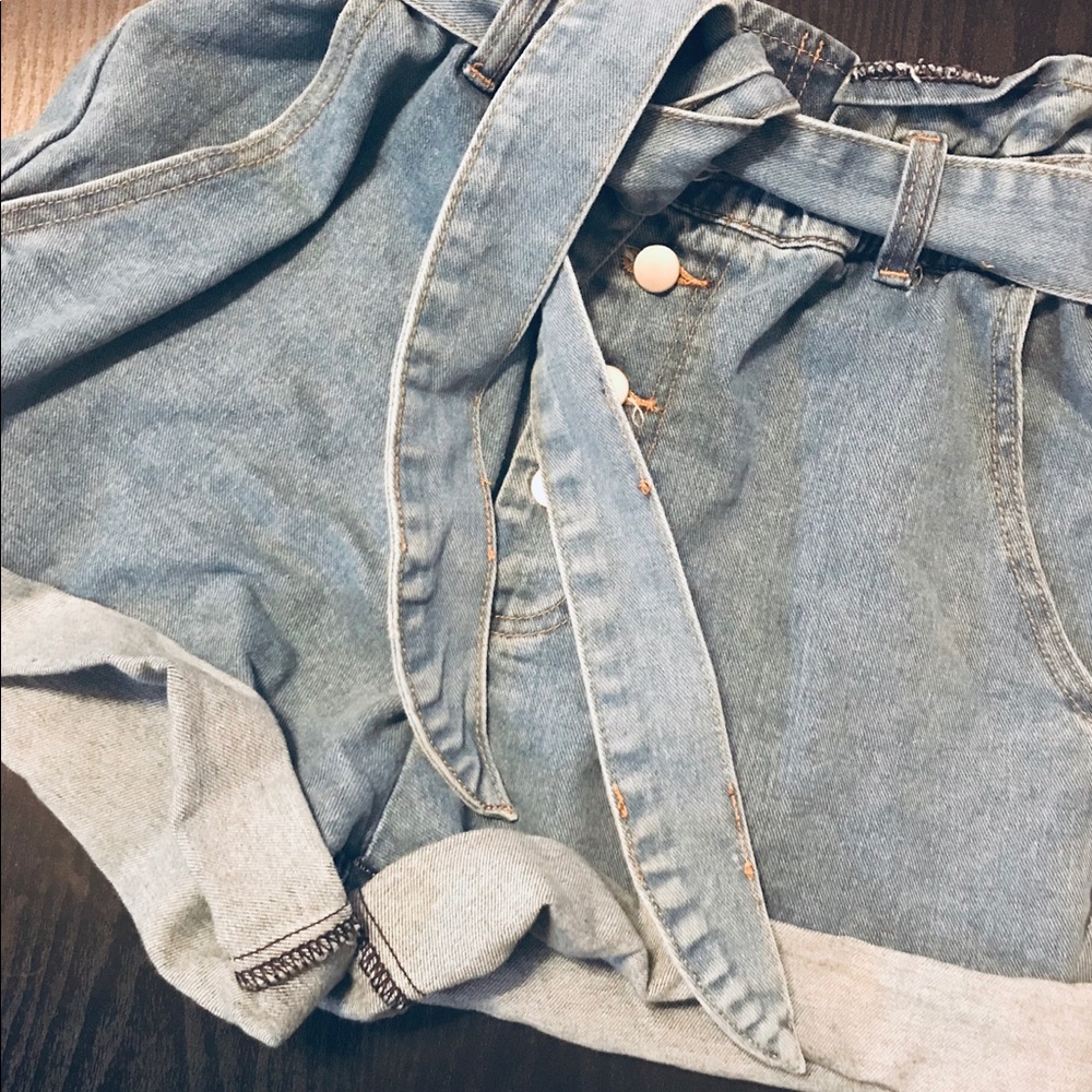 High waisted jean shorts